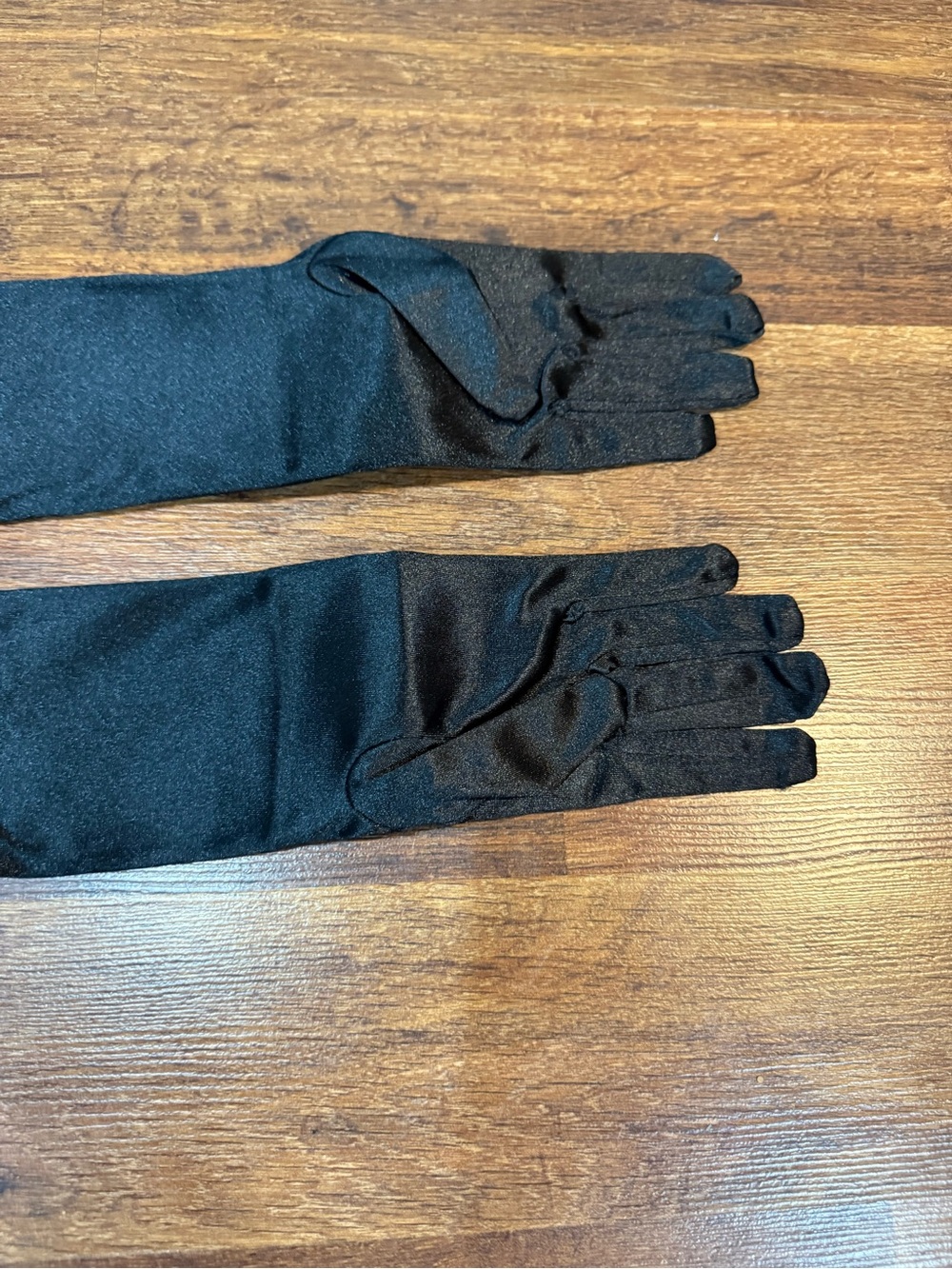 Amazon Black Long Satin Gloves